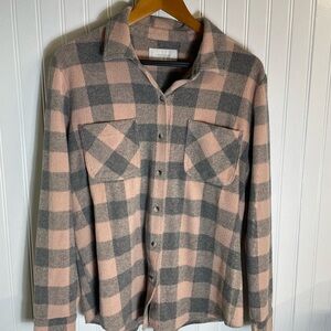 Lucky brand Pink and Gray Plaid Shirt